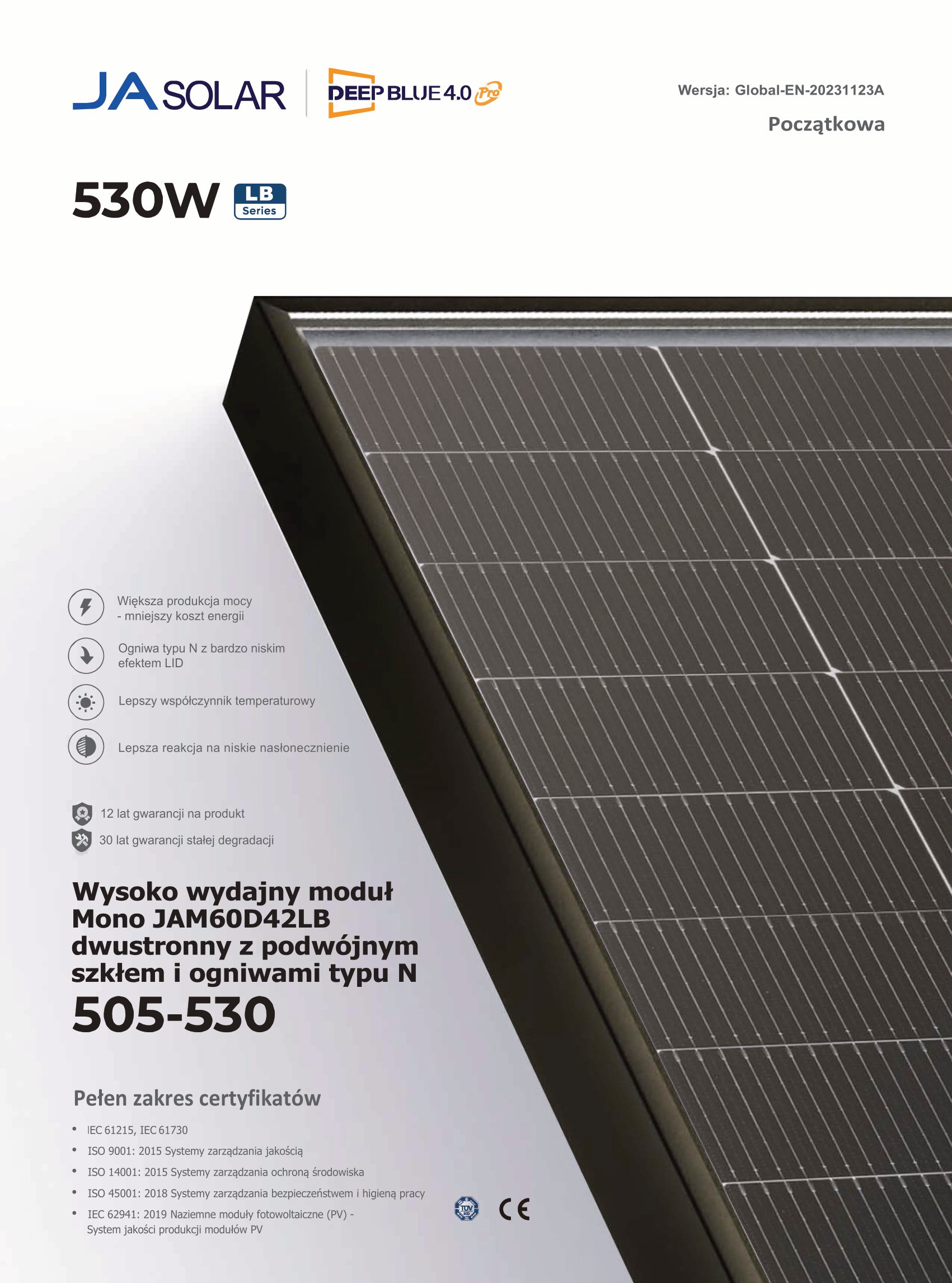 10x JA Solar 520W Bifazial (5.200W Set)